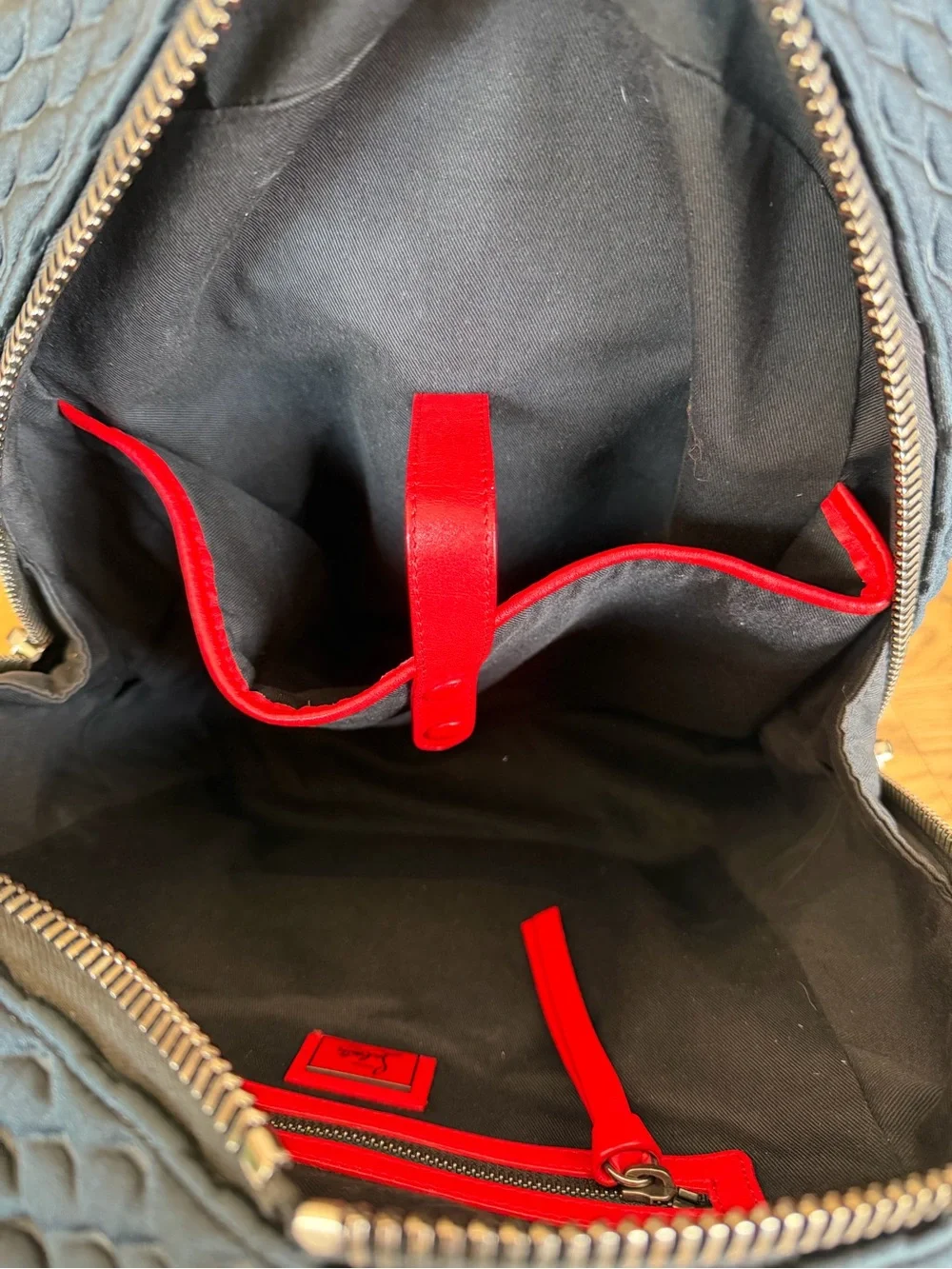 Christian Louboutin Aliosha Black Quilted Backpack with Leather Trim